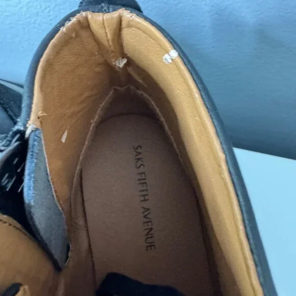 SAKS FIFTH AVENUE men's leather darrell boots size 10 - Picture 5 of 12